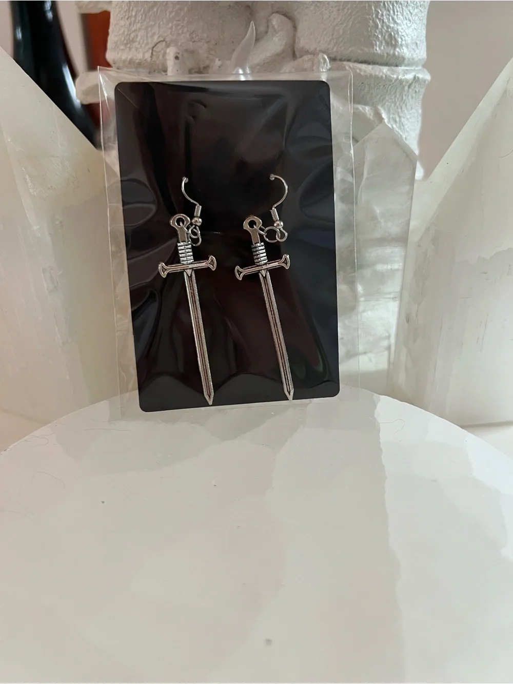 Two of Swords Dangle Earrings - Picture 3 of 4